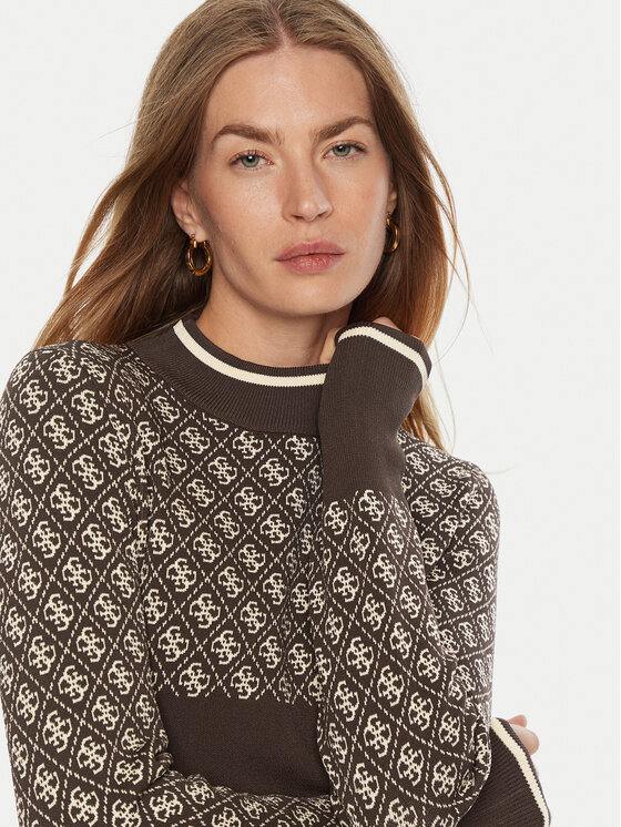 Guess Guess Džemper Lise W3BR81 Z37K0 Smeđa Regular Fit