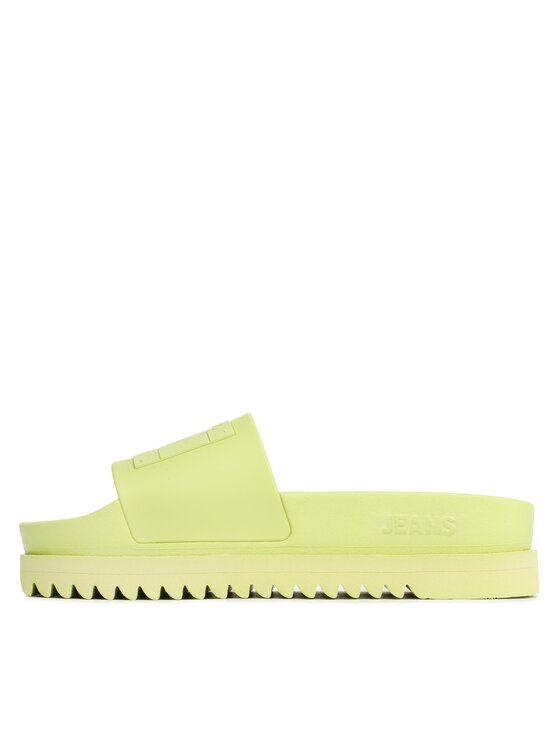 Tommy Jeans Tommy Jeans Чехли Elev Fltfrm Pl Sld EN0EN02110 Зелен