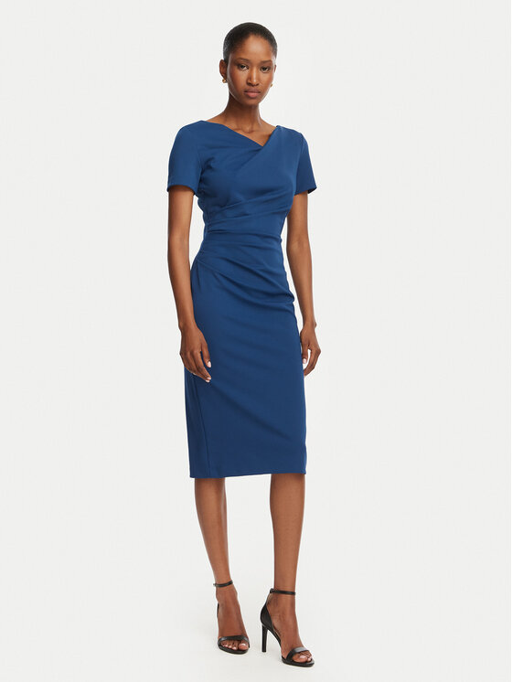 Rinascimento Rinascimento Koktel haljina CFC0129420003 Tamnoplava Slim Fit