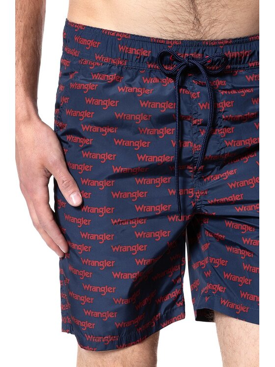 Wrangler Wrangler Szorty materiałowe SWIM SHORT Niebieski Slim Fit
