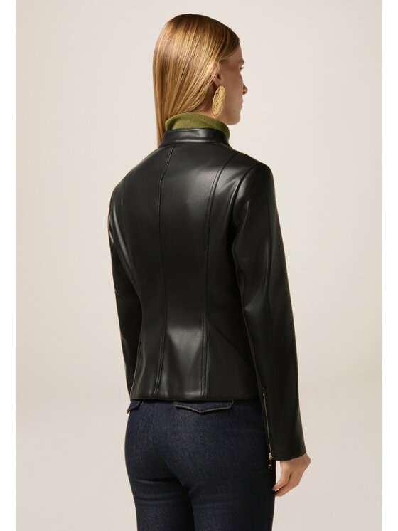 Oltre Oltre Giacca in similpelle R359R002240N033 Nero Slim Fit