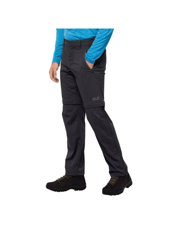 Jack Wolfskin Jack Wolfskin Spodnie dresowe Jack Wolfskin Overland Zip Away Pants M Czarny Regular Fit
