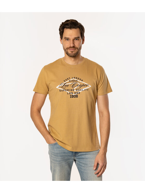 Lee Cooper Lee Cooper T-Shirt DIAMOND3 1160 Żółty Regular Fit