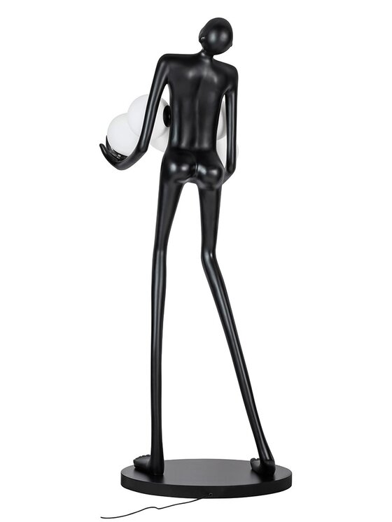 MIAhome MIAhome Lampa podłogowa HUMAN - włókno szklane, szkło Czarny