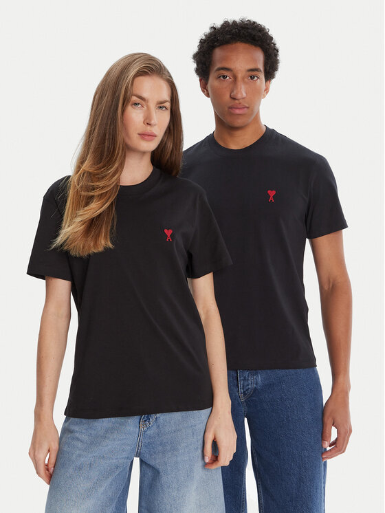 AMI Paris AMI Paris T-Shirt BFUTS035.724 Černá Regular Fit