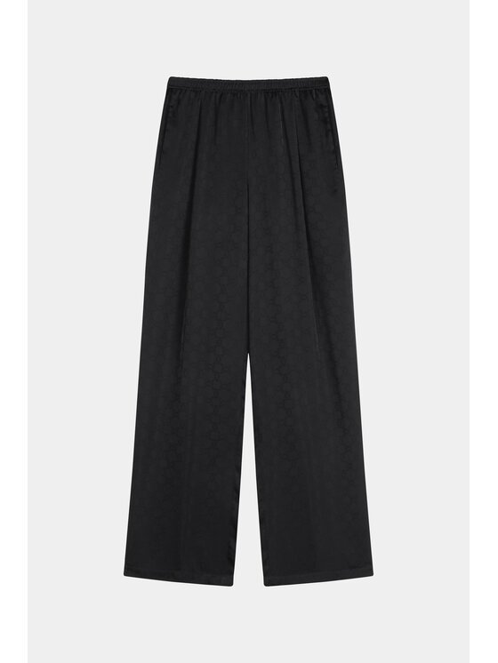 MARI PRETI MARI PRETI Spodnie materiałowe MONOGRAM M OBSIDIAN Czarny Wide Leg