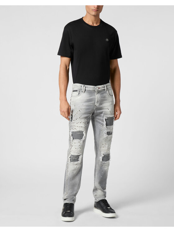PHILIPP PLEIN PHILIPP PLEIN Jeansy 22237 Šedá Skinny Fit