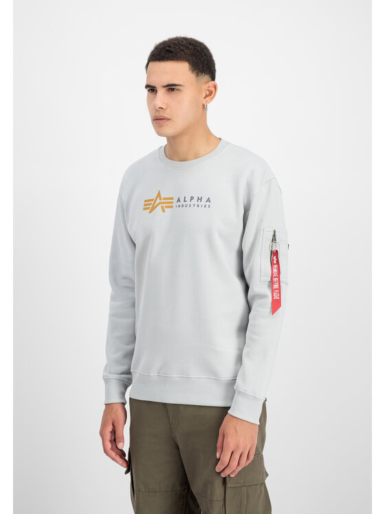 Alpha Industries Alpha Industries Mikina Alpha Label Sweatshirt Šedá Regular Fit