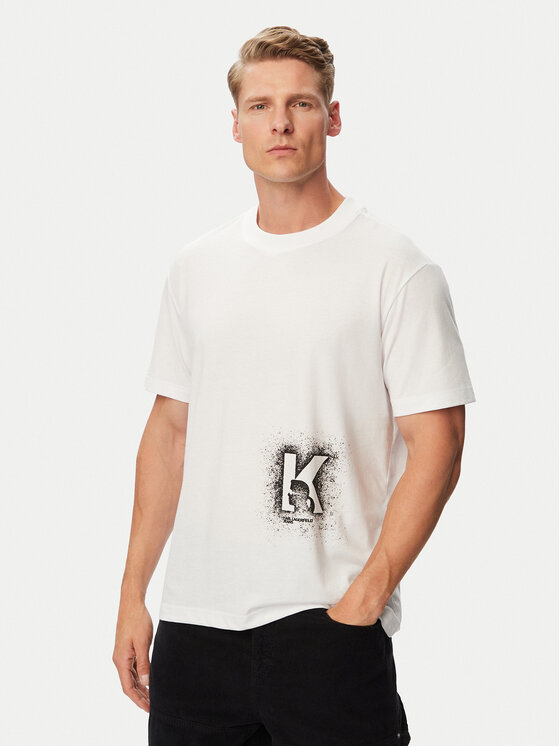 Karl Lagerfeld Jeans Tricou B3M17029 Alb Regular Fit
