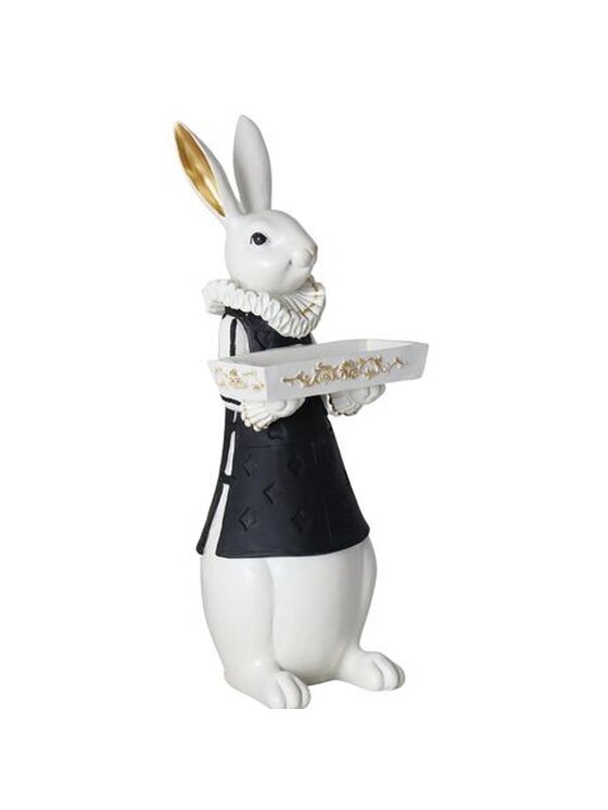 MIAhome MIAhome Figurka królik ze skrzynką na kwiaty 37,5x15x13,5 cm RUFO - II Biały