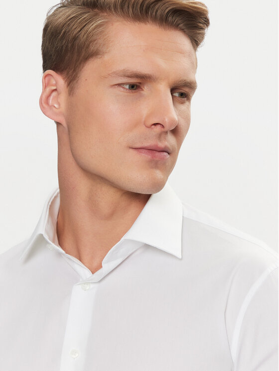 Calvin Klein Calvin Klein Marškiniai Poplin Stretch Regular Shirt K10K109509 Balta Slim Fit
