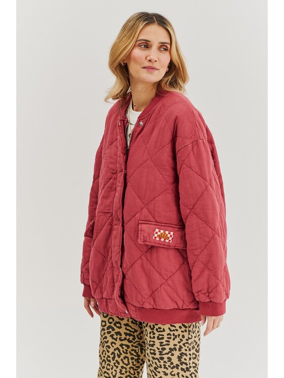 NAOKO NAOKO Kurtka bomber Smoky Blush Czerwony Regular Fit