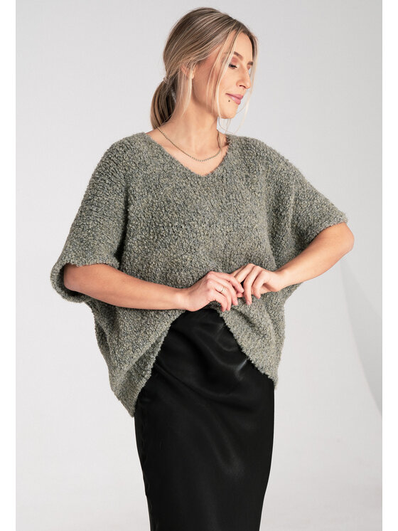 FIGL FIGL Sweter M1109 Zielony Classic Fit