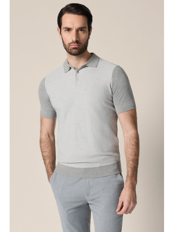 Lancerto Lancerto Polo Claudio PO073126000002 Szary Regular Fit