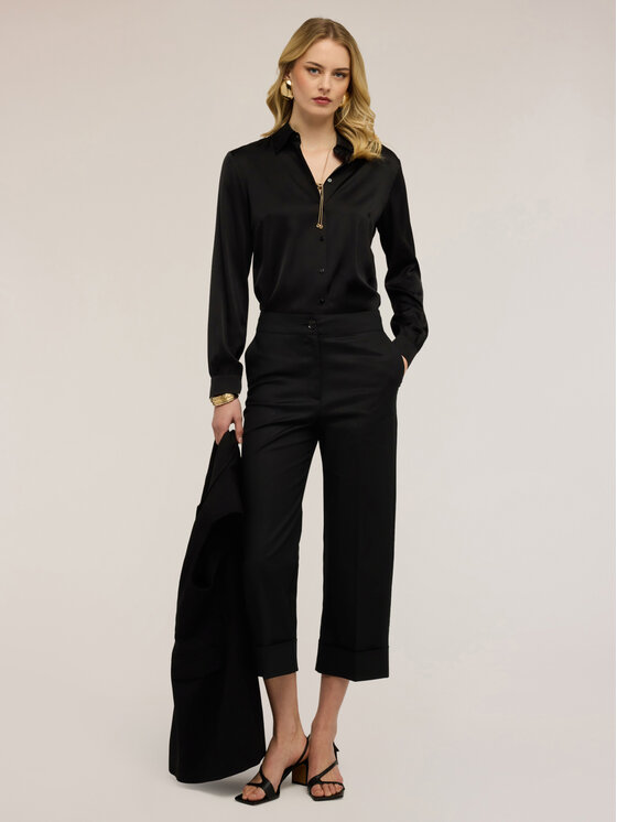 Motivi Motivi Camicia 5192Q400953N033 Nero Regular Fit