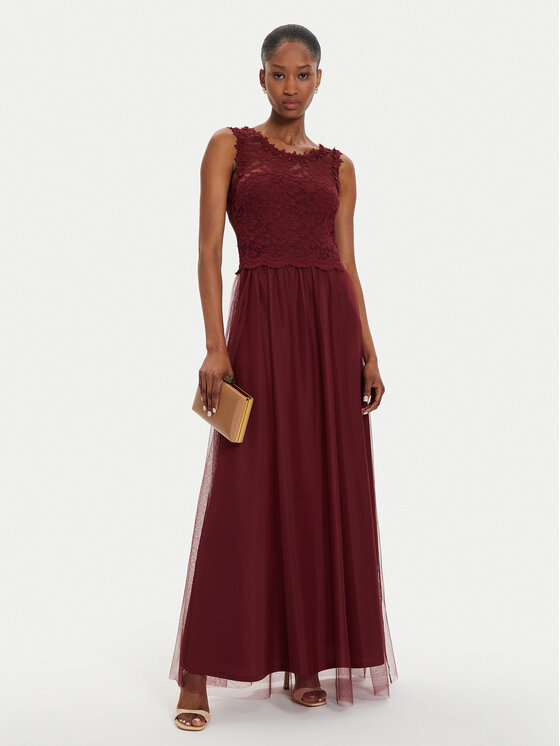 Vila Vila Вечірня сукня Lynnea 14052673 Бордовий Regular Fit