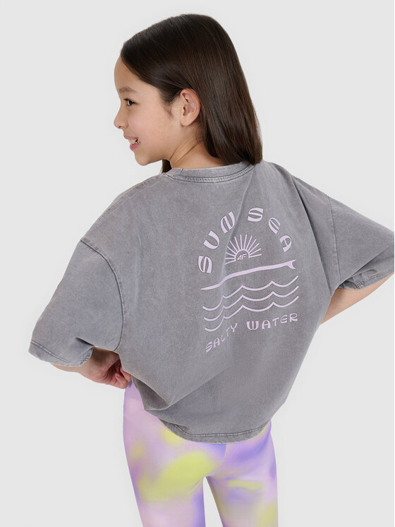4F 4F T-Shirt SWELLS OF THE OCEAN Szary Oversize