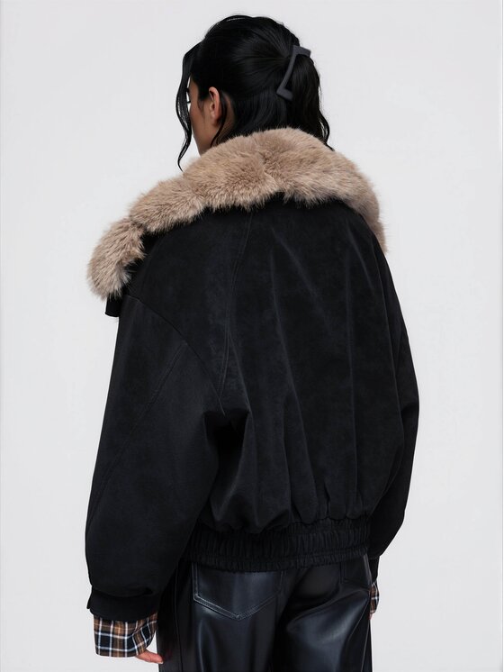 Ombre Ombre Kurtka zimowa OW-JT-E0016 Czarny Oversize