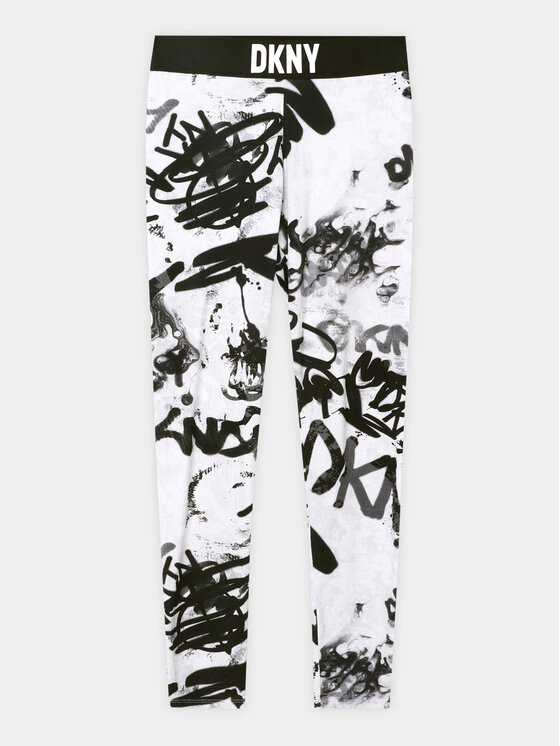 DKNY DKNY Legginsy D34B06 D Biały Slim Fit