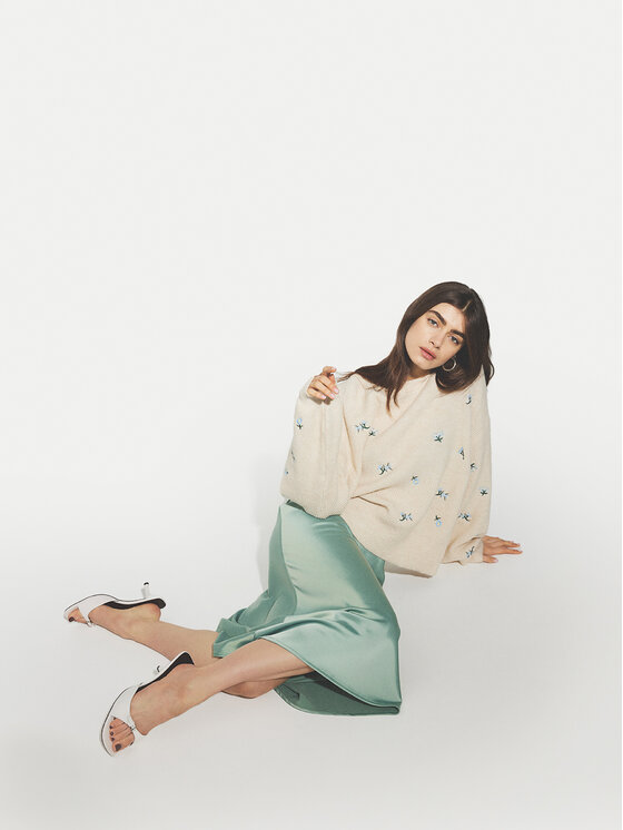YAS YAS Gonna a trapezio Pella 26030737 Verde Regular Fit