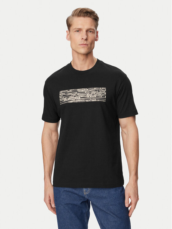 Karl Lagerfeld Jeans Tricou B2M17053 Negru Relaxed Fit