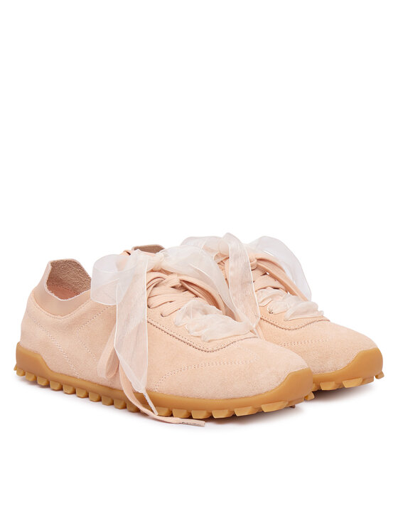 Calvin Klein Calvin Klein Сникърси Low Profile Run Mg Sue Db Laces HW0HW03150 Светлорозов