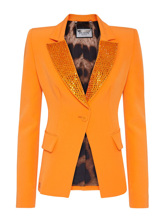 PHILIPP PLEIN PHILIPP PLEIN Marynarka 3683 Pomarańczowy Loose Fit
