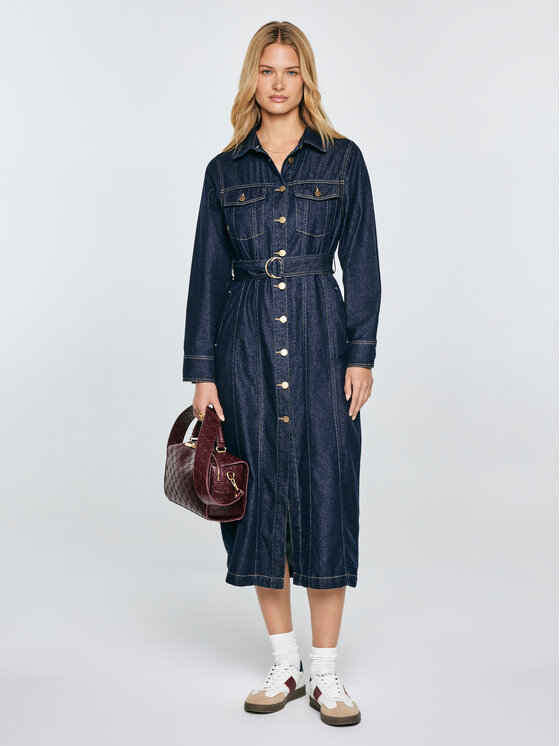 BIG STAR BIG STAR Sukienka jeansowa SYLVIA Granatowy Tailored Fit