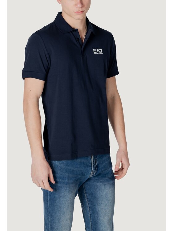 EA7 Emporio Armani EA7 Emporio Armani Polo 8NPF14 PJVQZ Niebieski Casual Fit