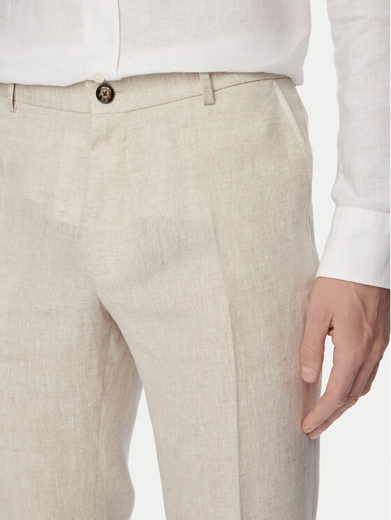 JOOP! JOOP! Hlače na rob Hank 30102982 Svetlo bež Slim Fit