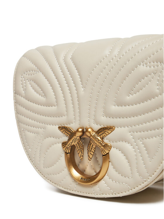 PINKO PINKO Ročna torba Love Round Click Mini PE 24 PLTT 101969 A1Y8 Écru