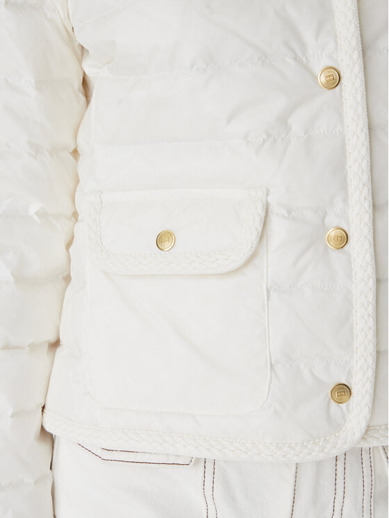 Tommy Hilfiger Tommy Hilfiger Пухено яке WW0WW49660 Бял Regular Fit