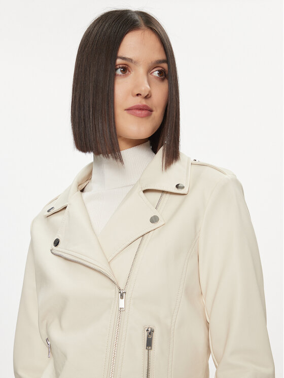 Vila Vila Giacca in similpelle Cara 14044851 Beige Regular Fit