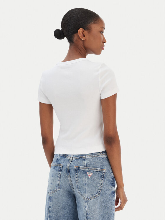 Guess Guess Póló W6RI22 KA0H1 Fehér Slim Fit