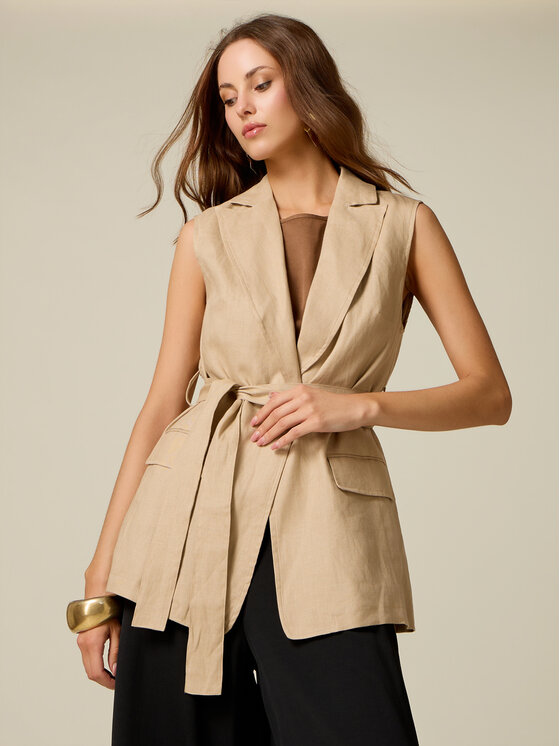 Oltre Oltre Marynarka L013R000069N002 Kremowy Regular Fit