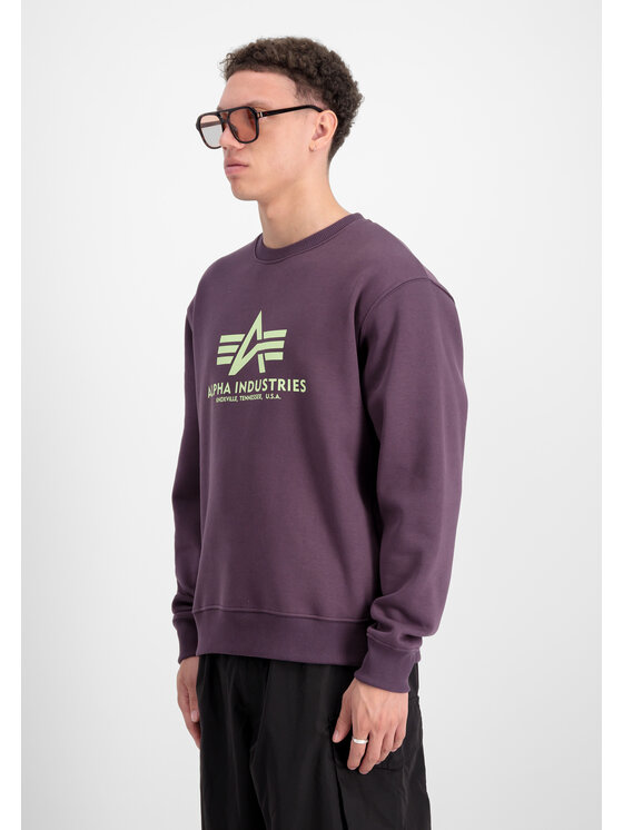 Alpha Industries Alpha Industries Bluza Basic Big Logo Sweatshirt Fioletowy Regular Fit