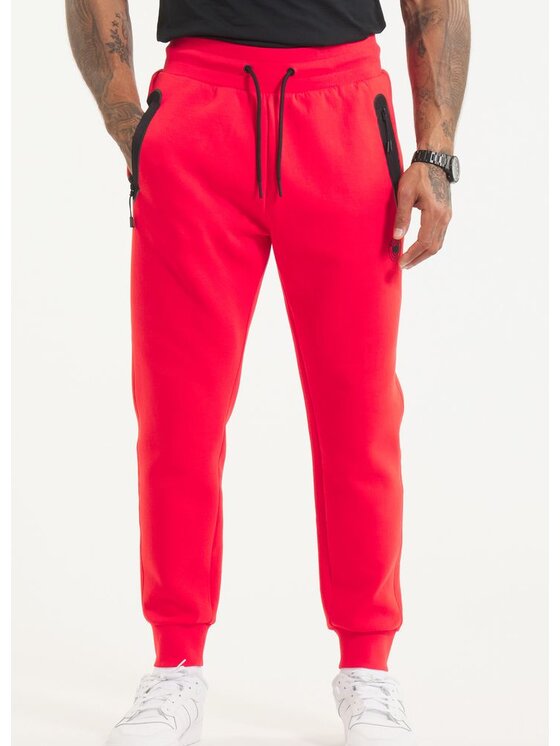 PITBULL PITBULL Spodnie dresowe Spodnie dresowe męskie DOGWOOD POCKET XL Pomarańczowy Regular Fit