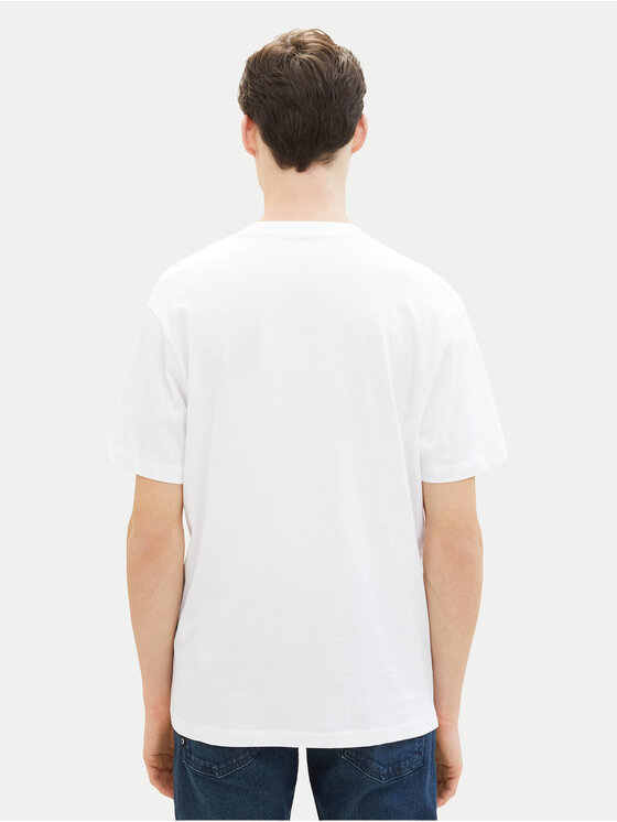 Tom Tailor Denim Tom Tailor Denim T-särk 1040880 Valge Relaxed Fit