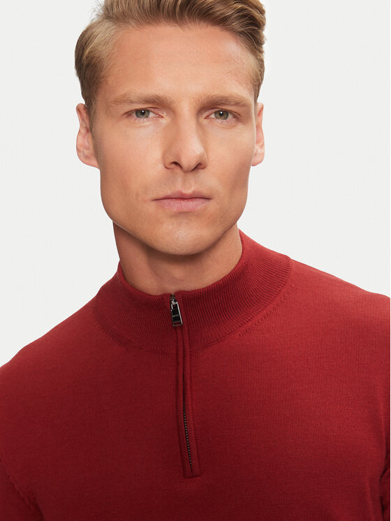 BOSS Boss Pulover Ebenji 50528300 Rdeča Regular Fit