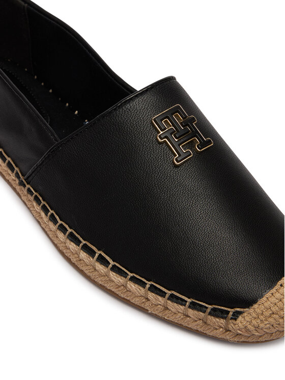Tommy Hilfiger Tommy Hilfiger Espadrilky Th Logo Leather Espadrille FW0FW09246 Čierna