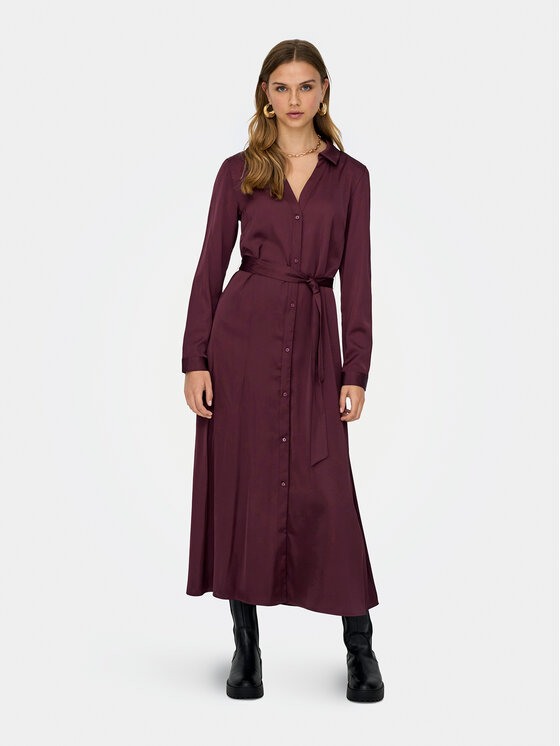 ONLY ONLY Rochie tip cămașă Mika 15361725 Vișiniu Regular Fit