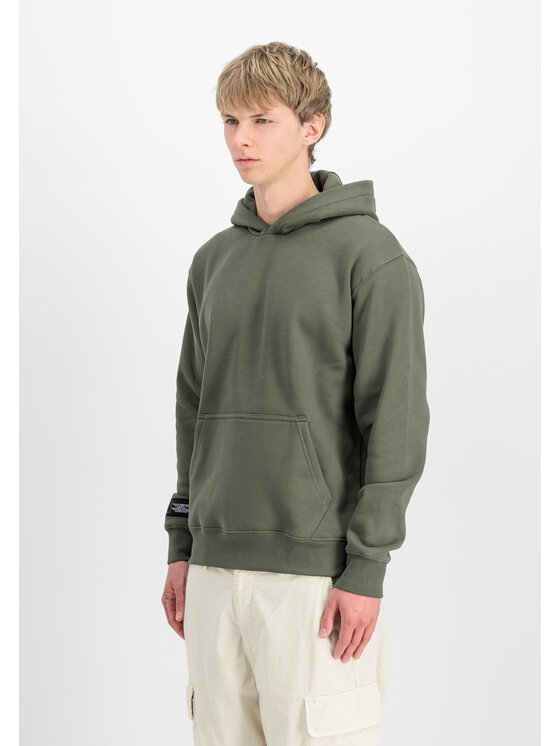 Alpha Industries Alpha Industries Mikina Label Backprint Hoodie Zelená Regular Fit