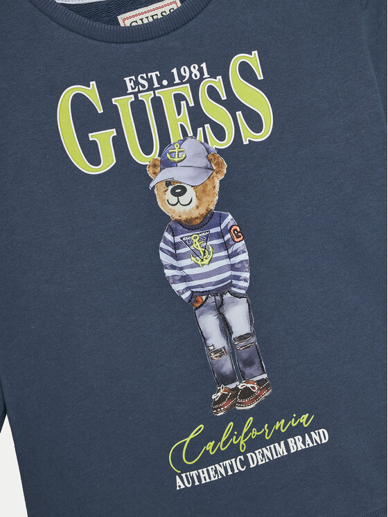 Guess Guess Світшот L5RQ06 KAD74 Cиній Regular Fit