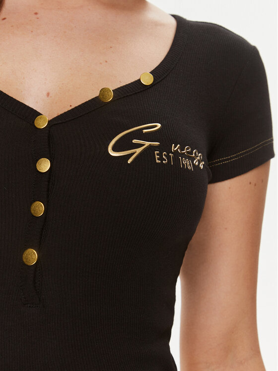 Guess Guess T-shirt W4RP47 K1814 Crna Regular Fit
