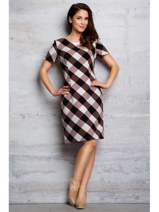 Infinite You Infinite You Sukienka M068 Brązowy Basic Fit