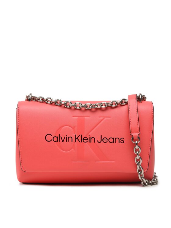 Geantă Calvin Klein Jeans Sculpted Ew Flap Conv25 Mono K60K607198 Coral