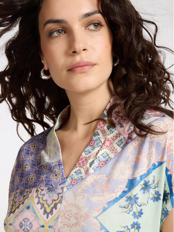 Elena Mirò Elena Mirò T-Shirt G098Z000619N001 Fioletowy Regular Fit
