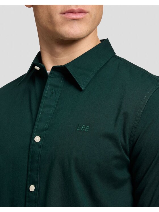 Lee Lee Koszula LS CLEAN SHIRT Zielony Regular Fit