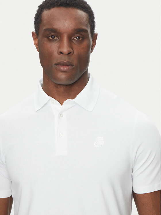 KARL LAGERFELD KARL LAGERFELD Polokošeľa 745750 500221 Biela Regular Fit
