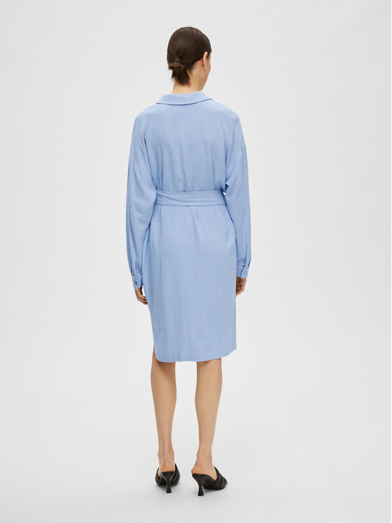 Selected Femme Selected Femme Φόρεμα πουκάμισο 16089666 Μπλε Relaxed Fit